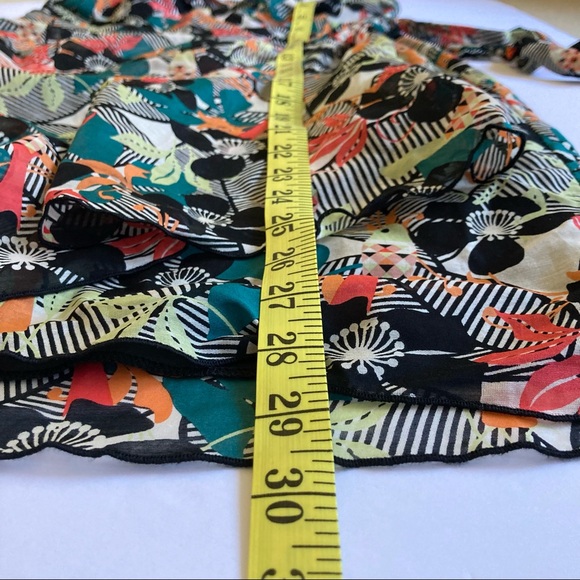 Anna Sui / silk floral bird print strapless-halter dress - Picture 11 of 16